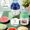 Rechargeable Electric Garlic & Vegetable Chopper - Cordless Mini Food Processor with 6 Blades for Onion,Nut,Herb, 320ml Capacity