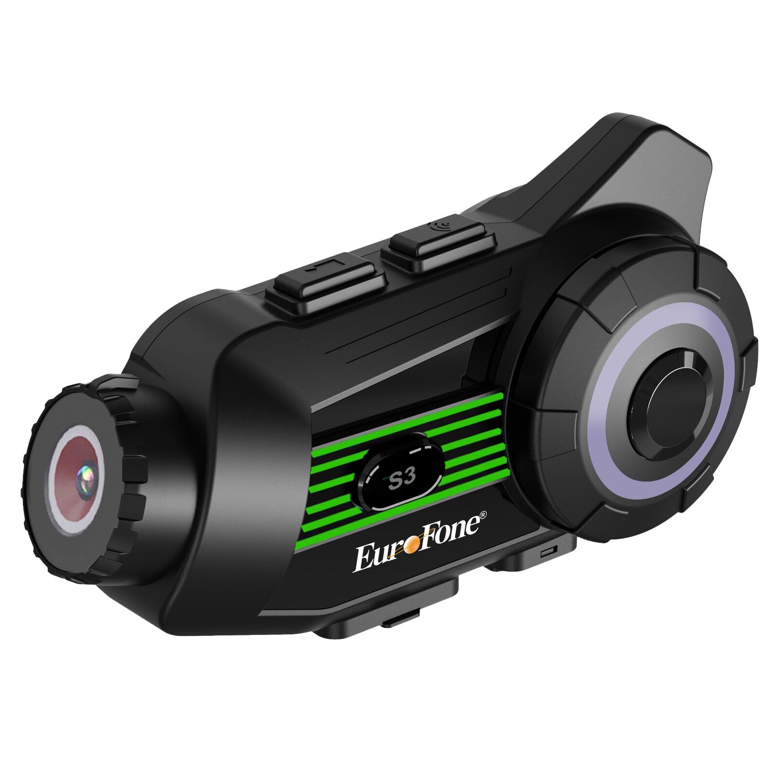 

Мотоциклетная гарнитура EuroFone S3 с поддержкой до 2 1000 м Bluetooth Мотоциклетная подключается к другим Автоматическое подключение Сверхширокий Лучшее видео HD-видео зелёный