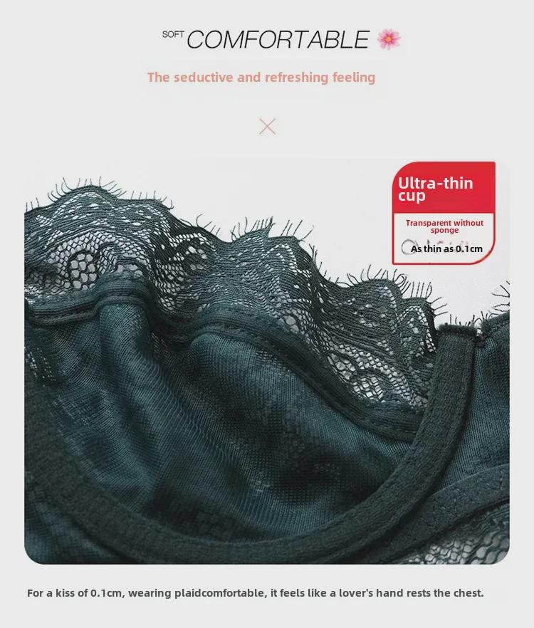 Set Sutiene Sexy cu Dantelă pentru Femei: Mărimi mari cu susținere pentru sâni mari, îmbunătățind silueta, design subțire și confortabil.