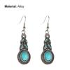 1 Set Women Necklace Earrings Faux Turquoise Vintage Jewelry Electroplating Sparkling Jewelry Set for Party