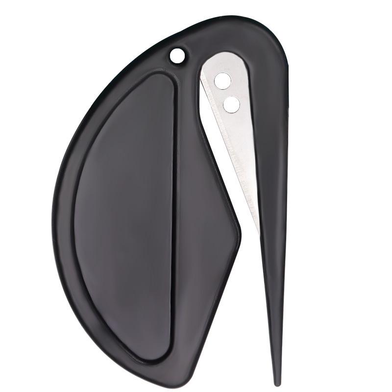 

Складной универсальный нож для вскрытия конвертов, резки бумаги, веревки, резинок и пленки чёрный