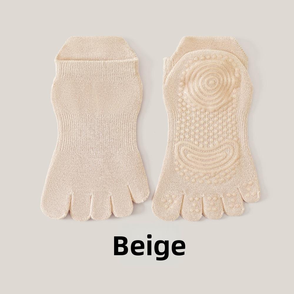 Baumwolle Damen Sports Yoga Socken Anti-Rutsch Boden Zehensocken Fünf-Zehen-Socken Ballett