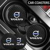 2Pcs Carbon Fiber Coaster Car Water Cup Anti-slip Pad Mat Auto Interior For Volvo Rdesign XC60 XC90 V50 XC40 V70 S90 V60 V40 S60