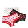 Cherry Print Women's Lace Trim Seamless Cotton Panties - No Ride Up Triangle Style