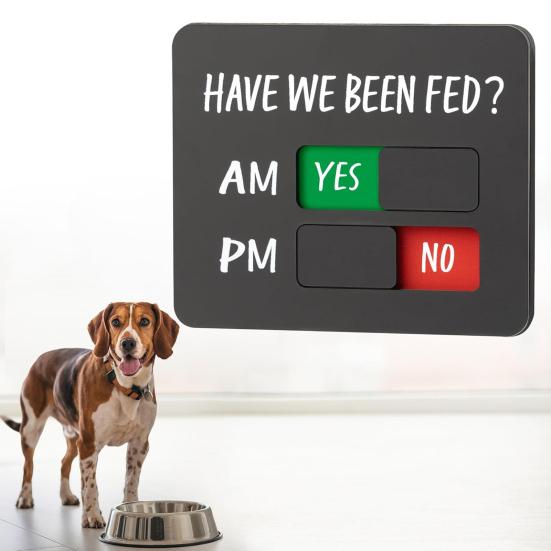 Semn Memento Hranire Animale de Companie cu Magnet Diagramă Hranire Câine Pisică cu Tracker AM/PM Am Hrănit Da Nu Panou Glisant Zilnic Hrană Animale de Companie Magnet Frigider