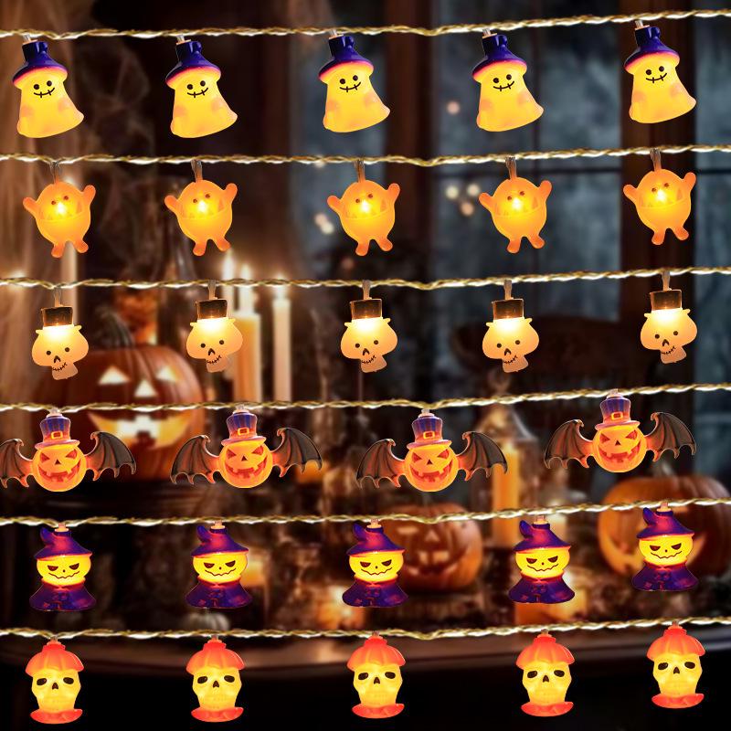 Halloween Pumpkin & Ghost String Lights for Outdoor Decoration and Party Atmosphere