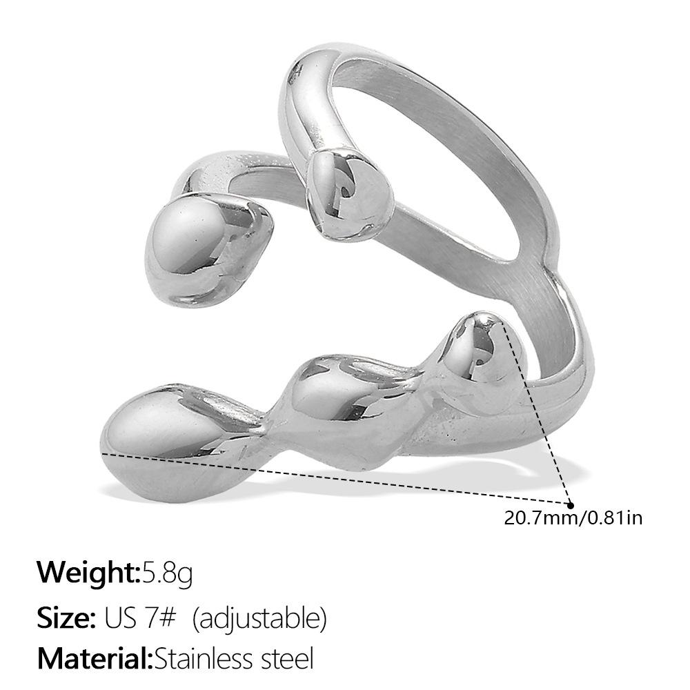 Hot Japanese and Korean Personality Couple Simple Plain Glossy Open Ring Stainless Steel Plated 18K Gold Versatile Ring