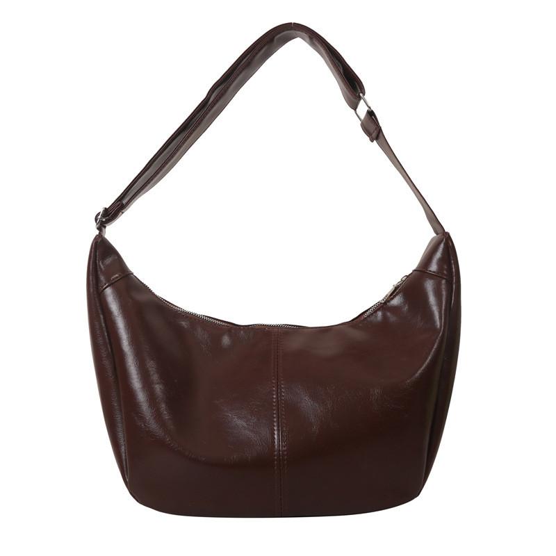 Pu Dumpling Bag For Women With Zipper Closure And Inner Pocket For Daily Use