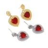 Rare Red Sacred Heart Flame Stud Earrings for Fashionable Heart-shaped Jewelry Pieces
