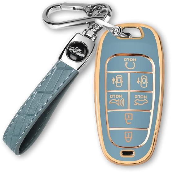 For Hyundai Key fob Cover Fit for 7 Buttons Hyundai Sonata Santa fe Tucson TPU Key Fob Case Protector