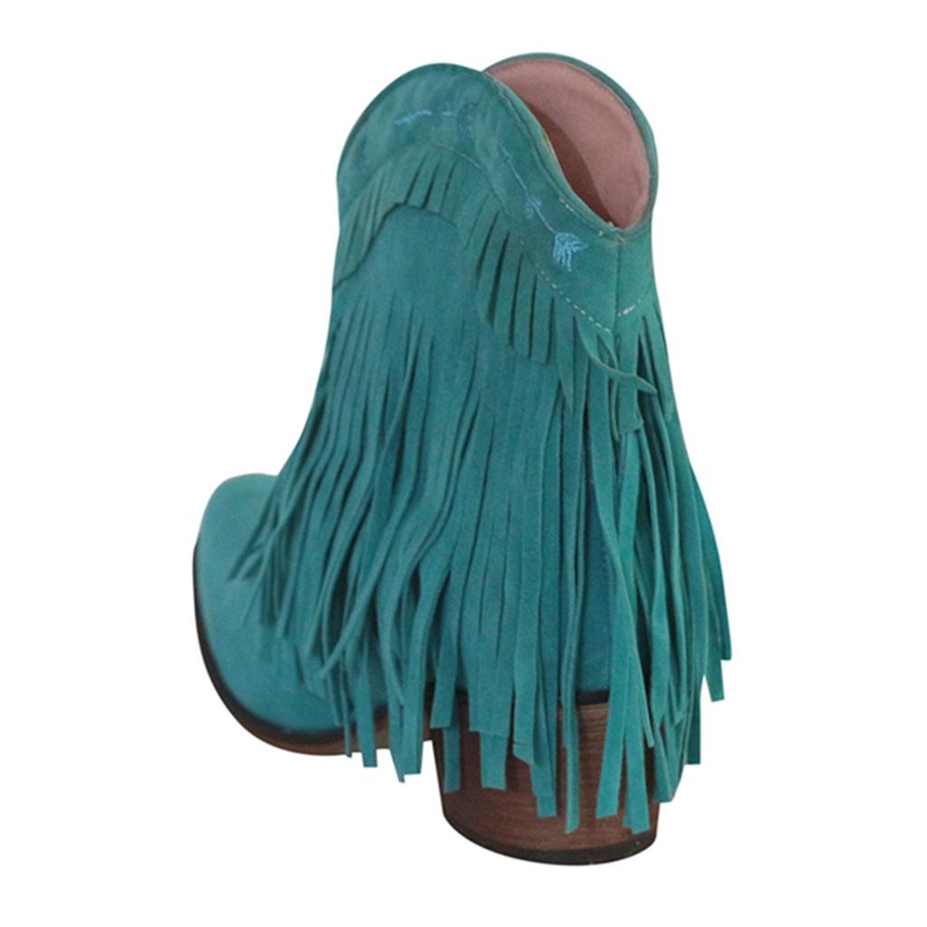 Thick-heeled High-heeled Tassel Sleeve Bootie Short Boots  Boots Women's Boots