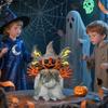 Halloween Animated Decorations 16″ Walking Pumpkin Ghost with Sound And Touch Sensor for Indoor Outdoor Yard Lawn Decor