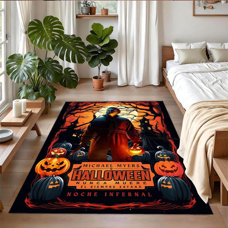 Crystal Velvet Rug Soft Non Slip Indoor Floor Mat Home DecorHalloween Michael Myers
