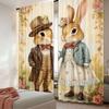 2Pcs Easter Rural Rabbit Couple Printed Curtains Living Room Game Room Bedroom Multi Scene Decorative Curtains Home Decoration