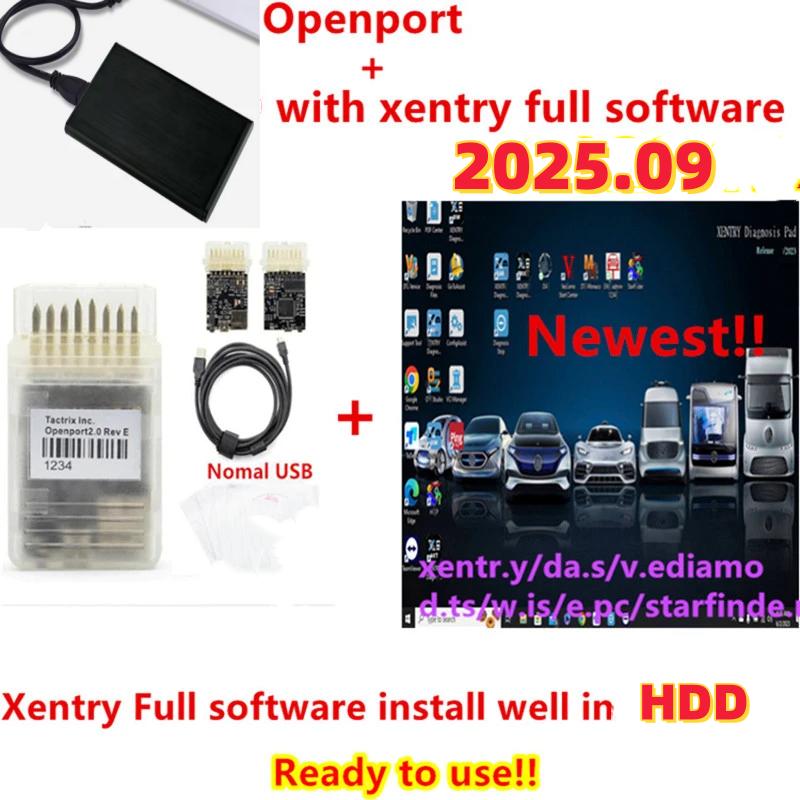 Xentry Pass Thru 2025.09 Xentry 2023.12 Diagnostic Software with Tactrix Openport 2.0 ECU Chip Tuning Tool OBD2 Scanner Tool