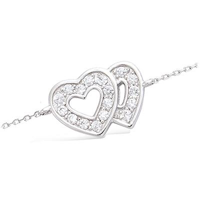 [J8647] - Silberarmband 'Love' silberweiß (rhodiniert) - 9x13 mm