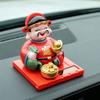 Lightweight Plastic Fortune God Nodding Figurine for Automotive Decoration Solar Powered Energy Efficient