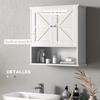 Wall-Mounted Bathroom Cabinet Rustic Hanging Bathroom Furniture with Compartment Adjustable Shelf 2 Doors White