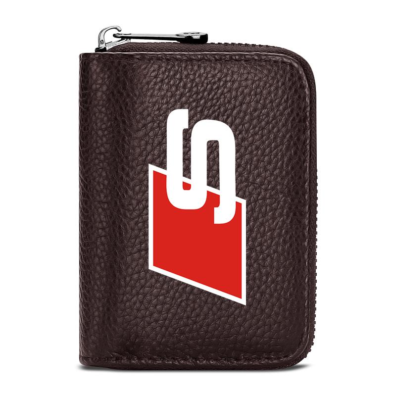 Leather Car Driver's License ID Card Bank Card Wallet Car Styling For Audi TT Q3 Q5 Q7 Q8 B5 B6 B7 B8 B9 Q7 8P 8V 8L A3 A4 A5 A6 A7 A8 8L R8