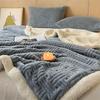 Winter Blanket Coral Fleece Blankets Office Shawl Nap Blanket Air Conditioning Duvet Bedding Warm Sheets 200*230cm
