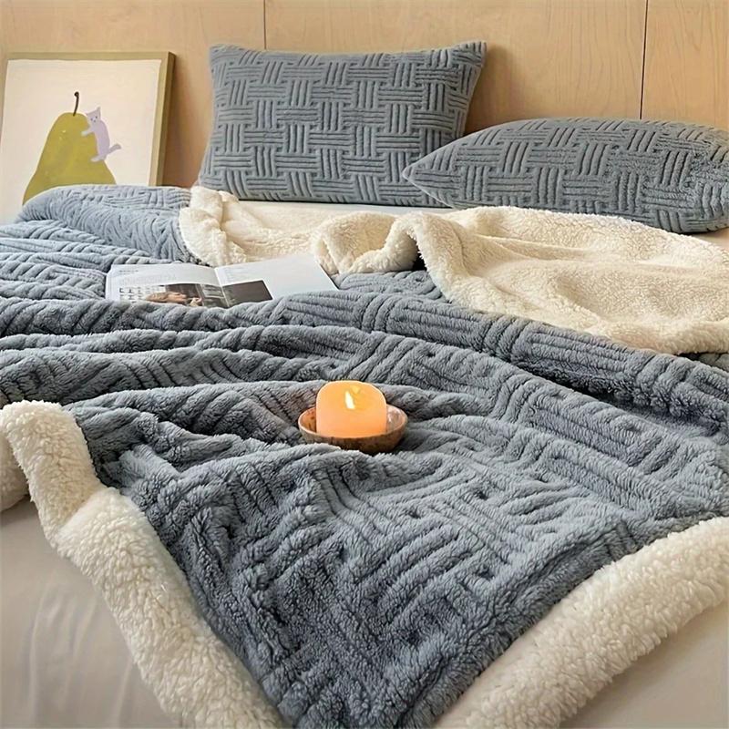 Winter Blanket Coral Fleece Blankets Office Shawl Nap Blanket Air Conditioning Duvet Bedding Warm Sheets 200*230cm