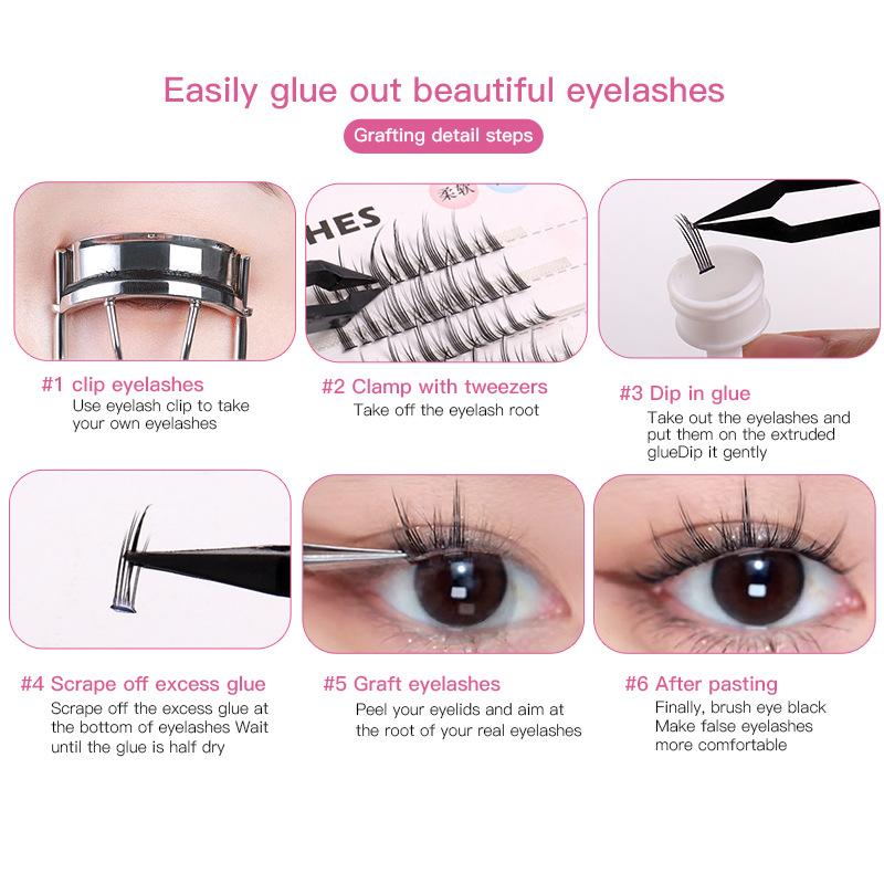 Thick Diy Fun Plate Lazy Single Cluster False Eyelashes Combination Fairy Hair Self-Adhesive Fishtail Comic Eyelashes