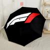 Formel 1 Rotes und weißes Logo Rennschirm Kompakt 8-Speichen-Design Leicht für Damen/Herren Stilvolles Accessoire Am besten für Weihnachten