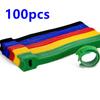 50pcs /100pcs Releasable Cable Ties Colored Plastics Reusable Cable Ties Nylon Loop Wrap Zip Bundle Ties T-type Cable Tie Wire
