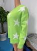 Dunhuang Women's Knit Sweater - Star Pattern, Round Neck, Long Sleeve, Casual Loose Fit.