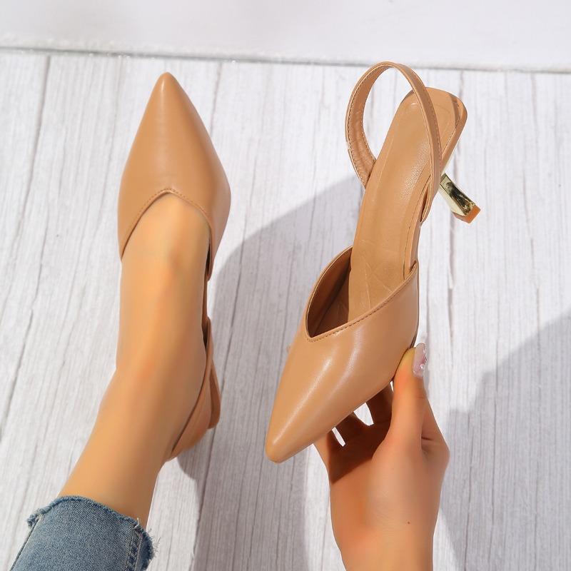 Damen Überweite Spitzpumps, Geschlossene Zehenpartie, Offene Ferse, Herbstmode Kleidschuhe für Damen