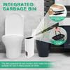 Slim Trash Can Narrow PP Integrated Toilet Brush Waste Bin with Flip Lid Draining Design for Bathroom Narrow Spaces Garbage Bin
