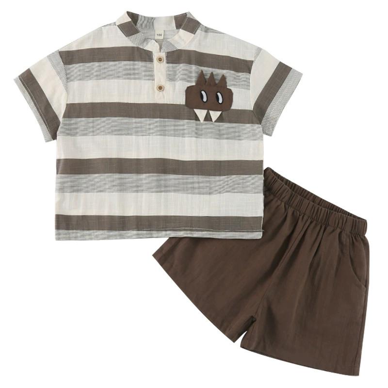 

Детский летний костюм, полосатая летняя одежда для мальчиков, детский костюм-двойка в стиле вестерн 80