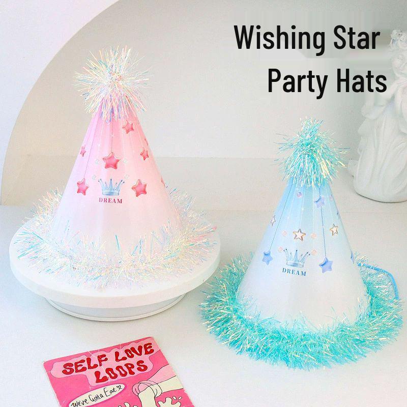 Creative Cartoon Pompom Birthday Hat for Selfies - For Adults & Babies