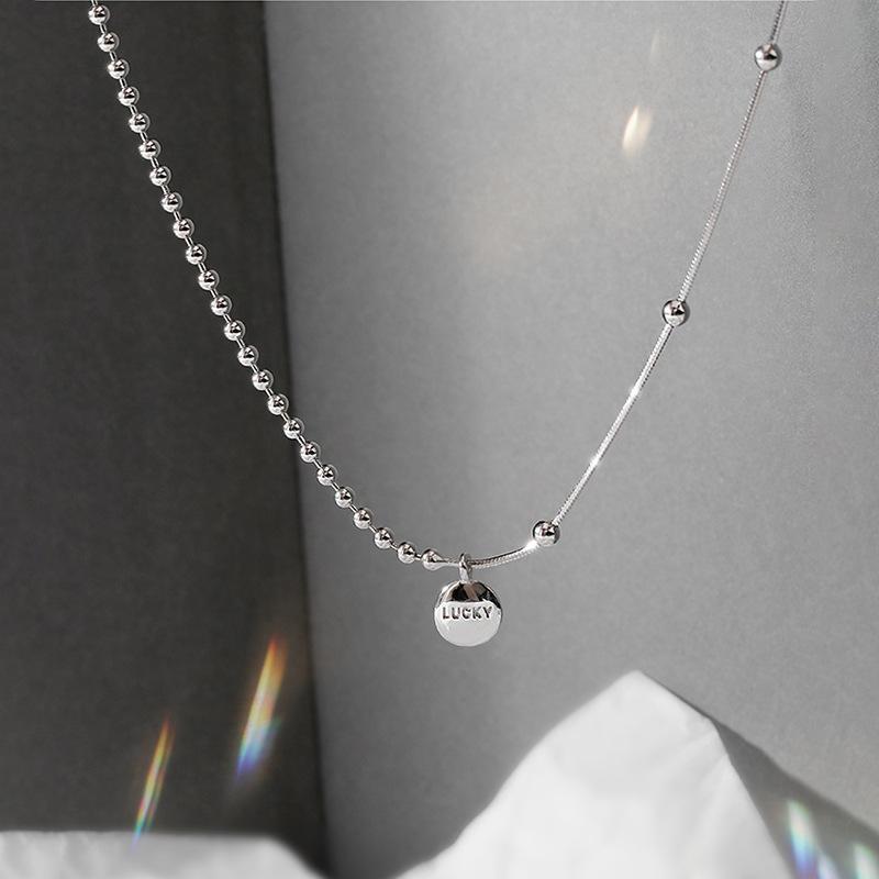 925 Sterling Silver Lucky Choker Aesthetic Necklaces For Women Girls Charms Elegant Jewelry Accessories Jewellery