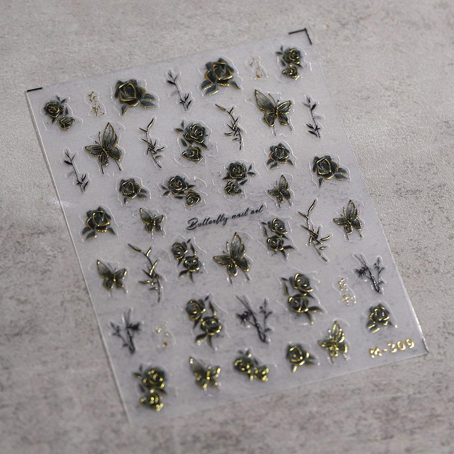1pcs 5D Star Moon Nail Stickers Pink Retro Bronzing Nail Art Sticker Decorations Decals DIY Adhesive Slider Accessories