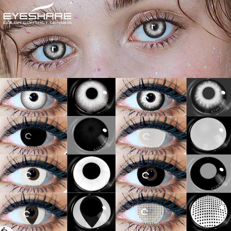 1 par Halloween-kontaktlinser for øyne Cosplay-linser Anime-linser Anime-tilbehør Linser Svarte linser Hvite linser