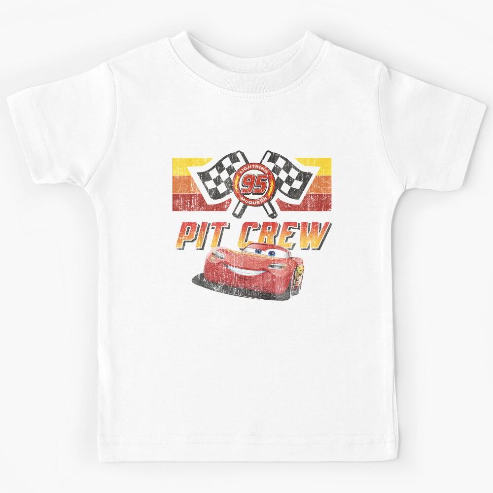 Cars McQueen Pit Crew Red Distressed  Kids T-Shirt 160