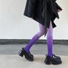 Calzini Neri-Grigi con Gradiente in Velluto: Collant personalizzati in seta, snellenti, effetto gamba nuda per Primavera ed Estate.