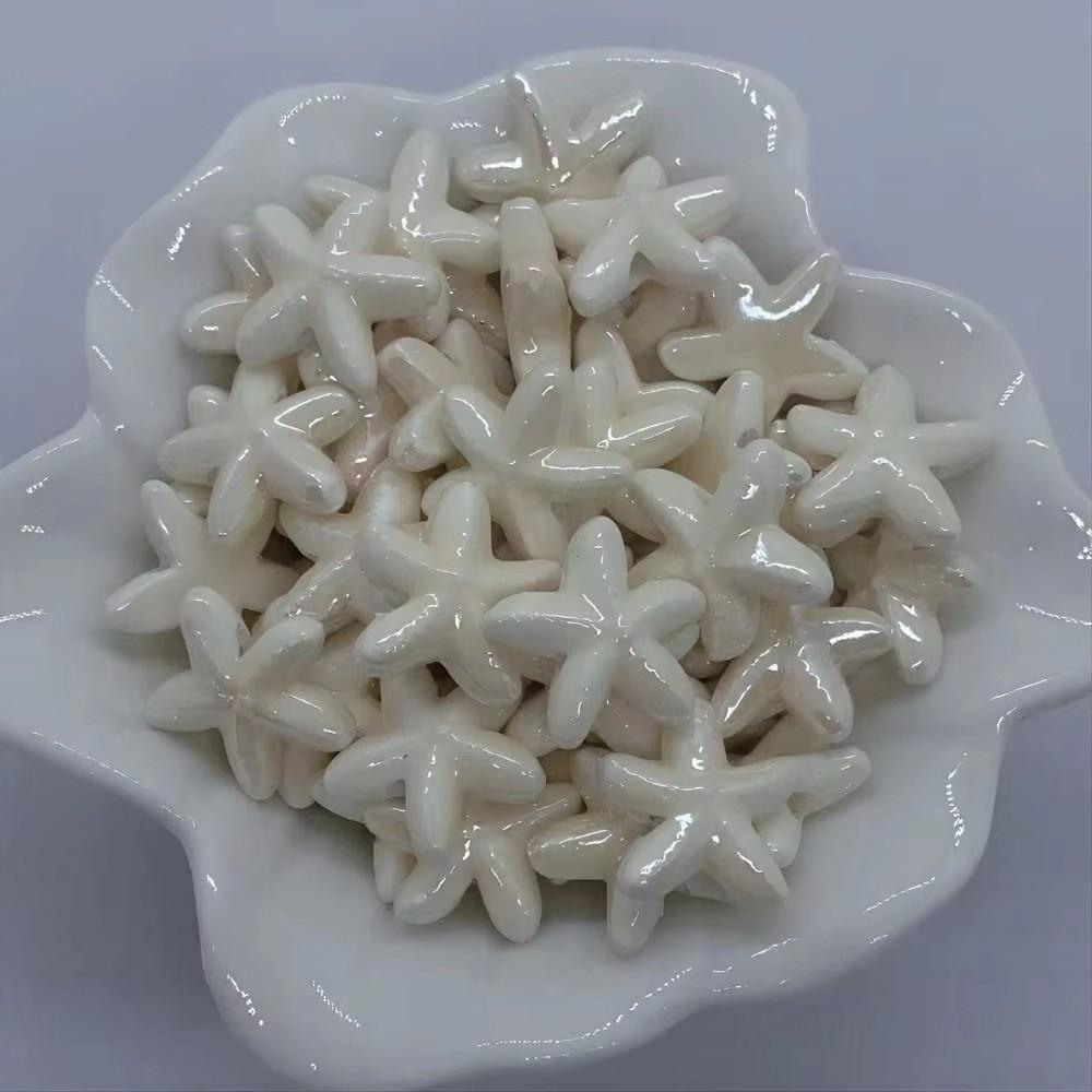 Ceramic Material Ceramic Beads Starfish Shape Loose Beads Large Hole Beads  Earrings Making