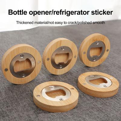 10 Stück Bambus-Flaschenöffner-Magnete, 6,1 x 6,1 cm, Kühlschrankmagnet, Bar-Dekoration, Bieröffner, multifunktionales Küchenwerkzeug, Kühlschrankaufkleber