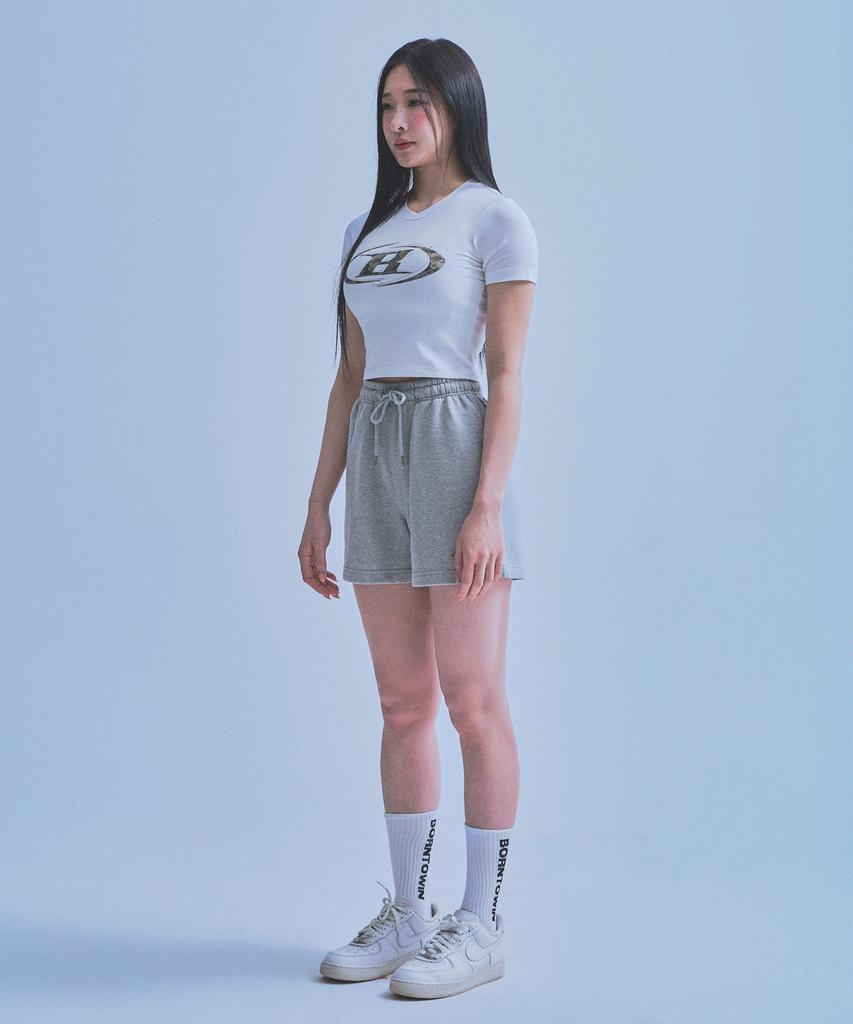 BORN TO WIN W Chrome B Shorts [Melange Grey]