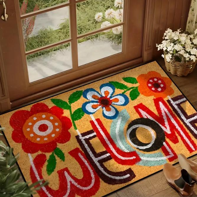Floral Pattern Entrance Pad Very Suitable Home Living Rooms Bedrooms Bathrooms Kitchens Absorbent Pad Entrance Pad Decorative