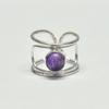 Natural Amethyst Ring, Amethyst Silver Ring, Boho Hippie Ring, Raw Stone Ring, Cab Stone Ring, Handmade Ring