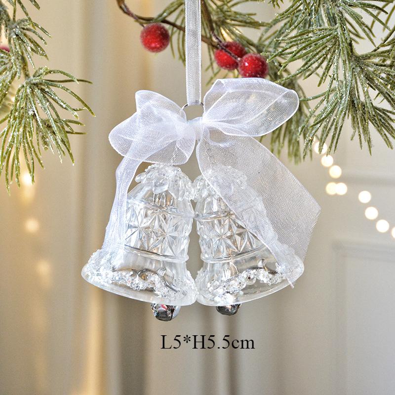 2025 Acrylic Snowflake Christmas Tree Bells Pendant  Star Room Home Decoration Christmas Navidad Ornaments Christmas Supplies