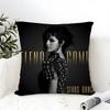 Pillow Case Cotton Linen Fabric Square Zipper Pillowcase Home Decorative Living Room Singer Music S-Selena Gomez 2