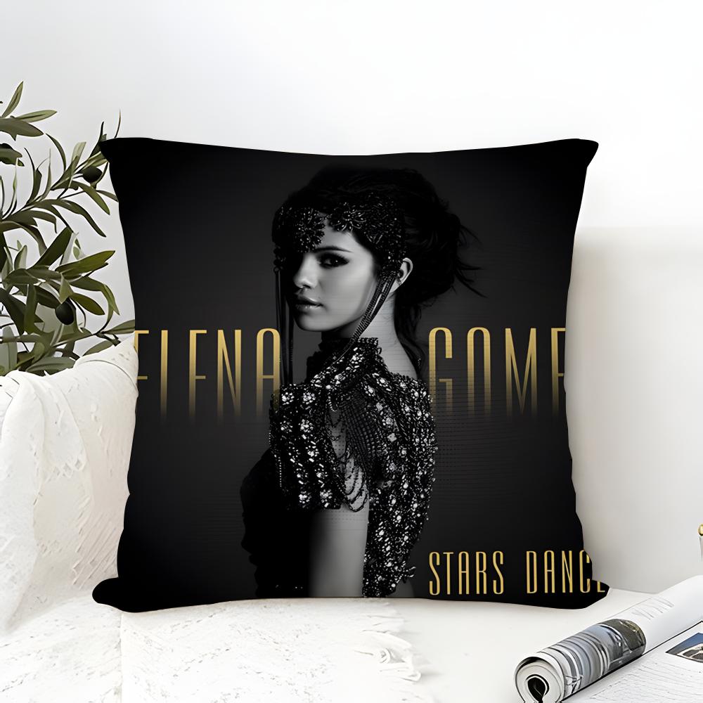 Pillow Case Cotton Linen Fabric Square Zipper Pillowcase Home Decorative Living Room Singer Music S-Selena Gomez 2