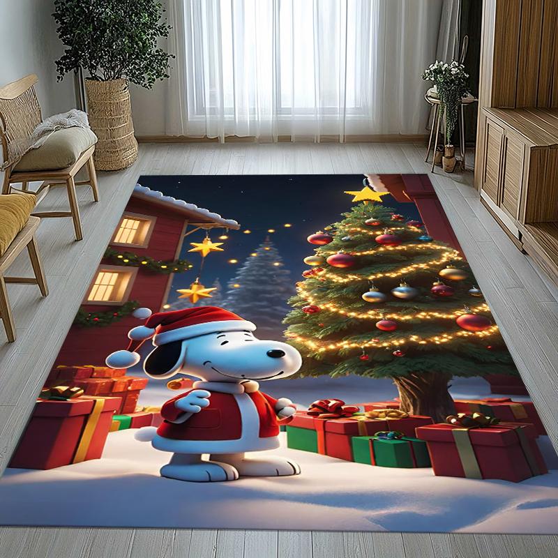 

Cute Snoopy Dog Cartoon Living Room Non-Slip Area Rug Soft Carpet for Bedroom Kids Playroom Sofa,Home Decor Doormat Gift 40x60cm