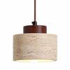 Pendant Lamp with Wooden Top Rustic Minimalism Stone Organic Lighting Fixture for