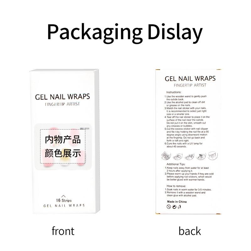 Nálepky na nehty, nálepky na nehty, nástroje a doplňky na manikúru, papírové karty, škrabky na nehty, pomerančové dřívka, alkoholové ubrousky, lze kombinovat podle přání