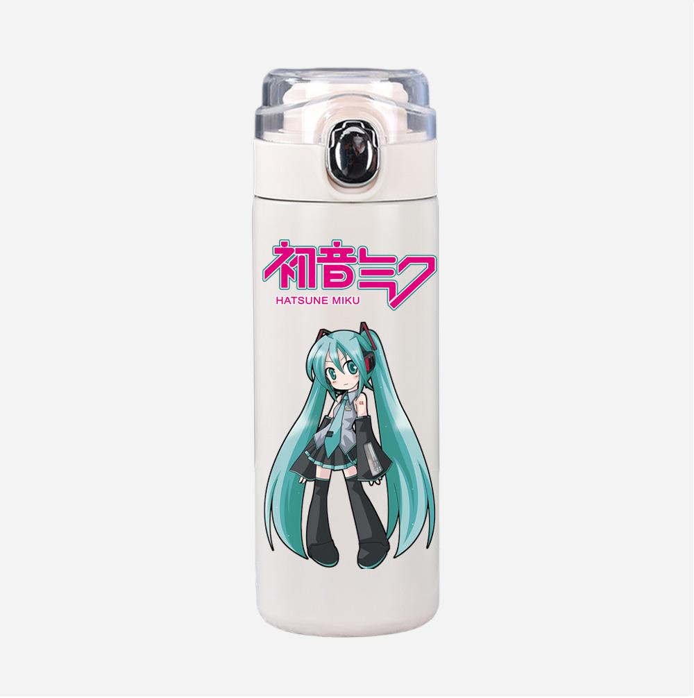 Tazza Termica Stampata Anime Hatsune Miku Portatile Acciaio Inossidabile 400ml Borraccia Anti-perdita Tazza da Campeggio Regalo